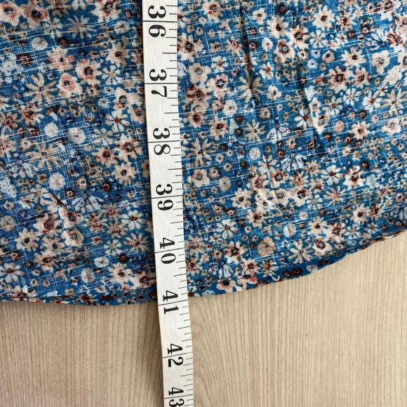 Sonoma Floral Faux Wrap Midi Skirt Women OX Blue Ruffle Cottagecore Boho‎ NWOT - Picture 8 of 10